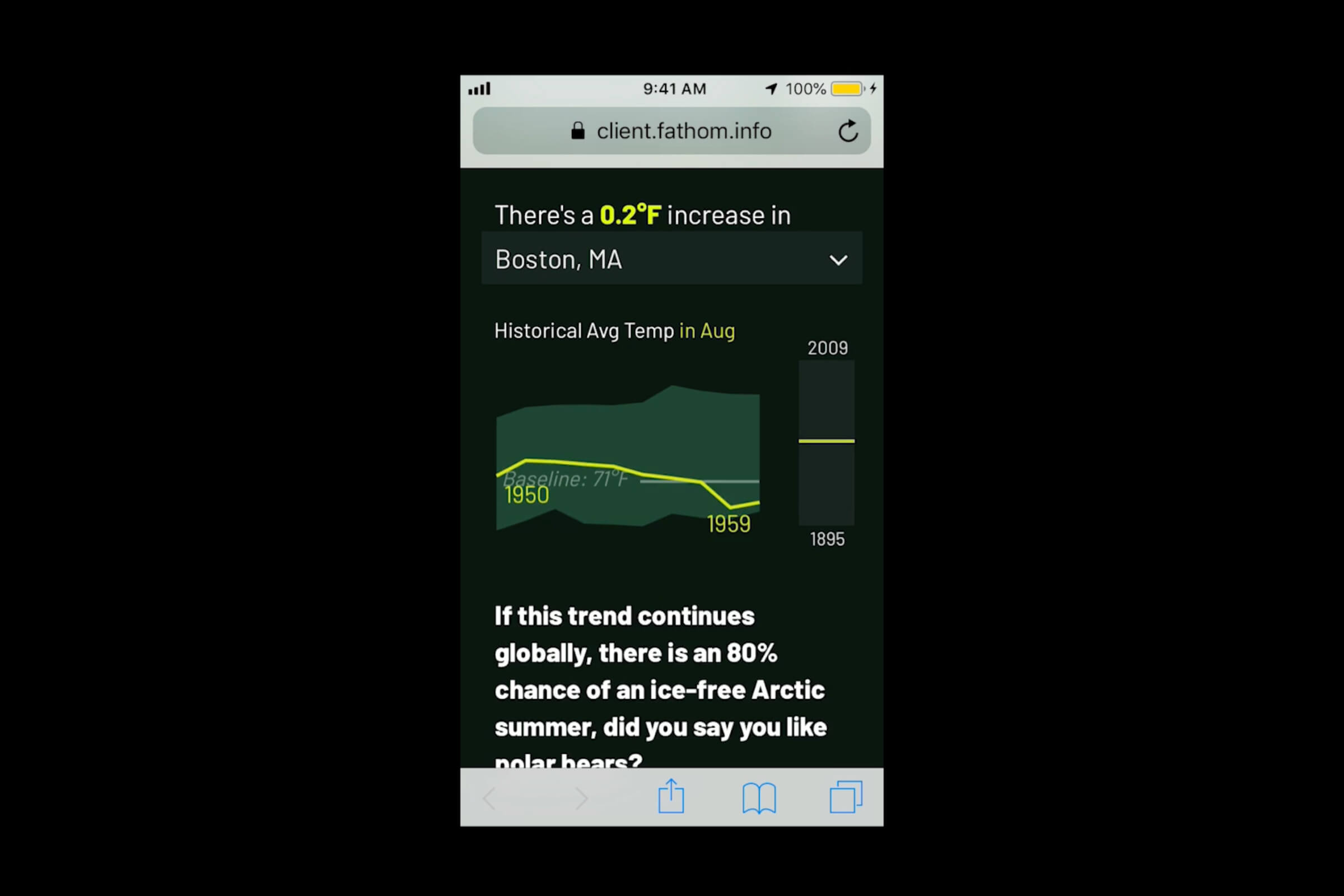 Screenshot of a weather app