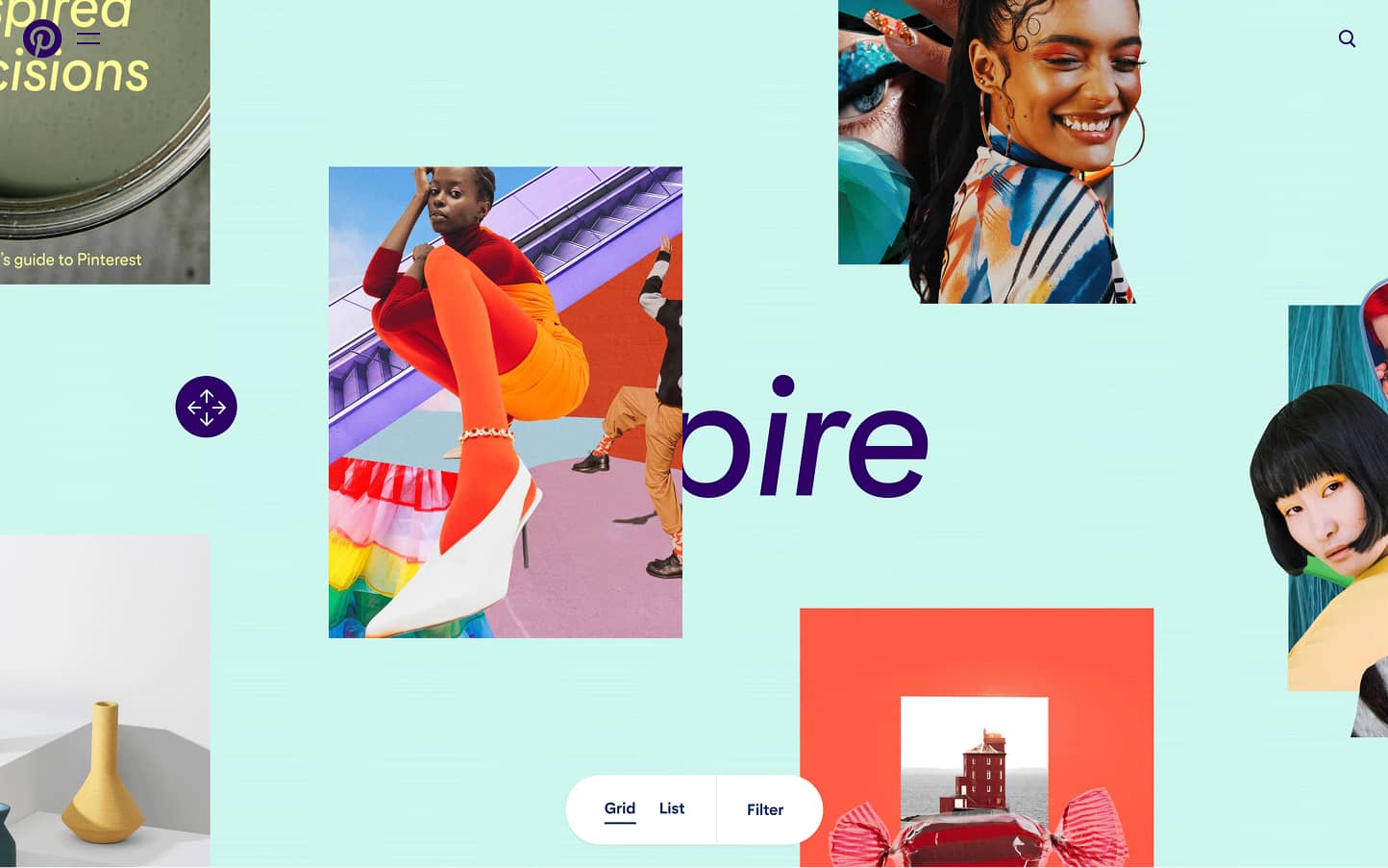Screenshot of the Pinterest brand homepage